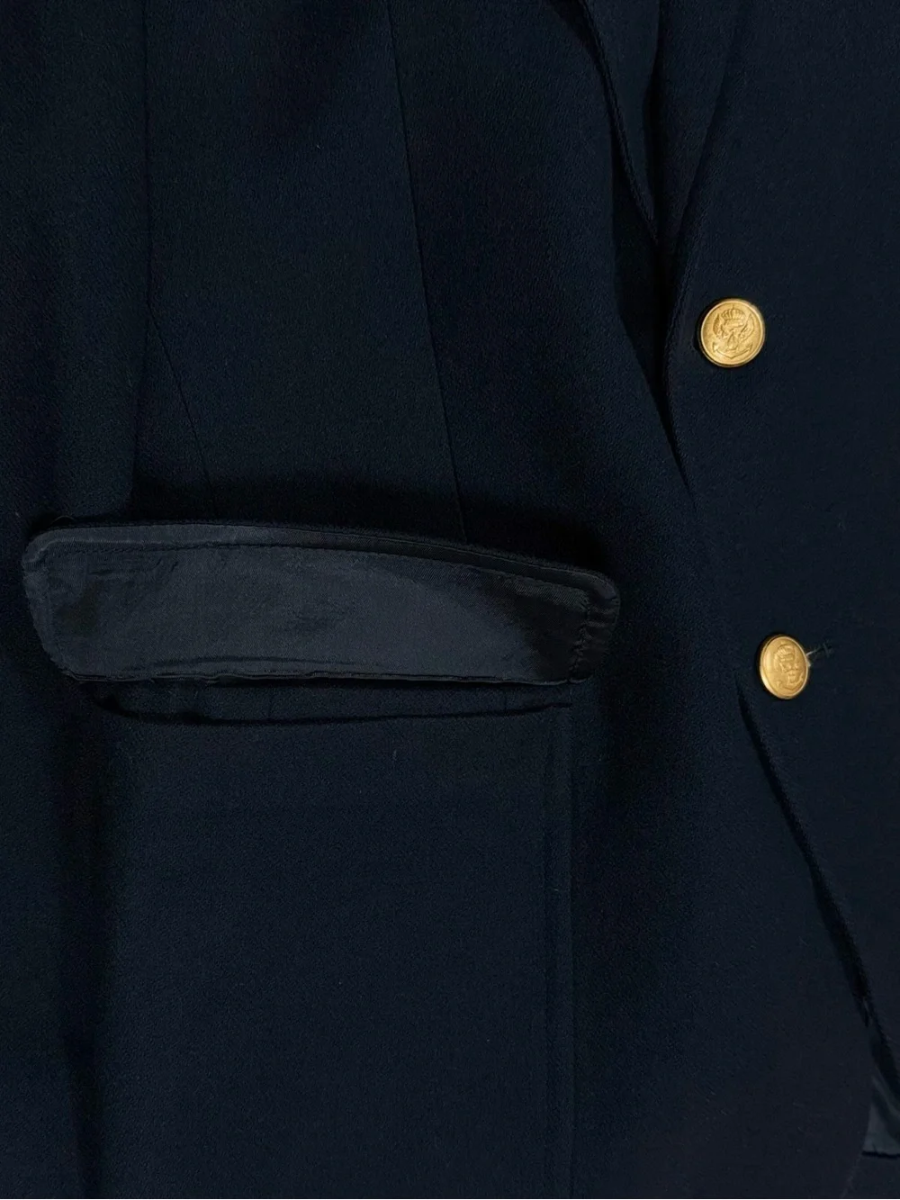 Vtg Stanley Blacker Lord Taylor Woolmark Navy Gold Button Blazer‎ Sport Coat 40R
